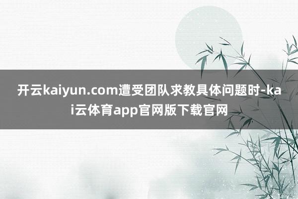 开云kaiyun.com遭受团队求教具体问题时-kai云体育app官网版下载官网